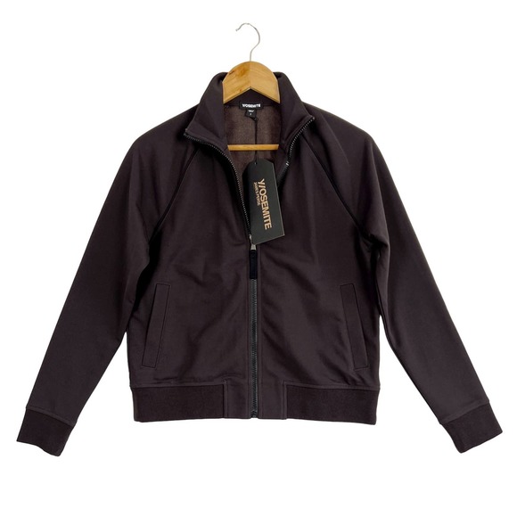 James Perse X Yosemite Piped Track Jacket Chocolate Brown Women’s Size 1